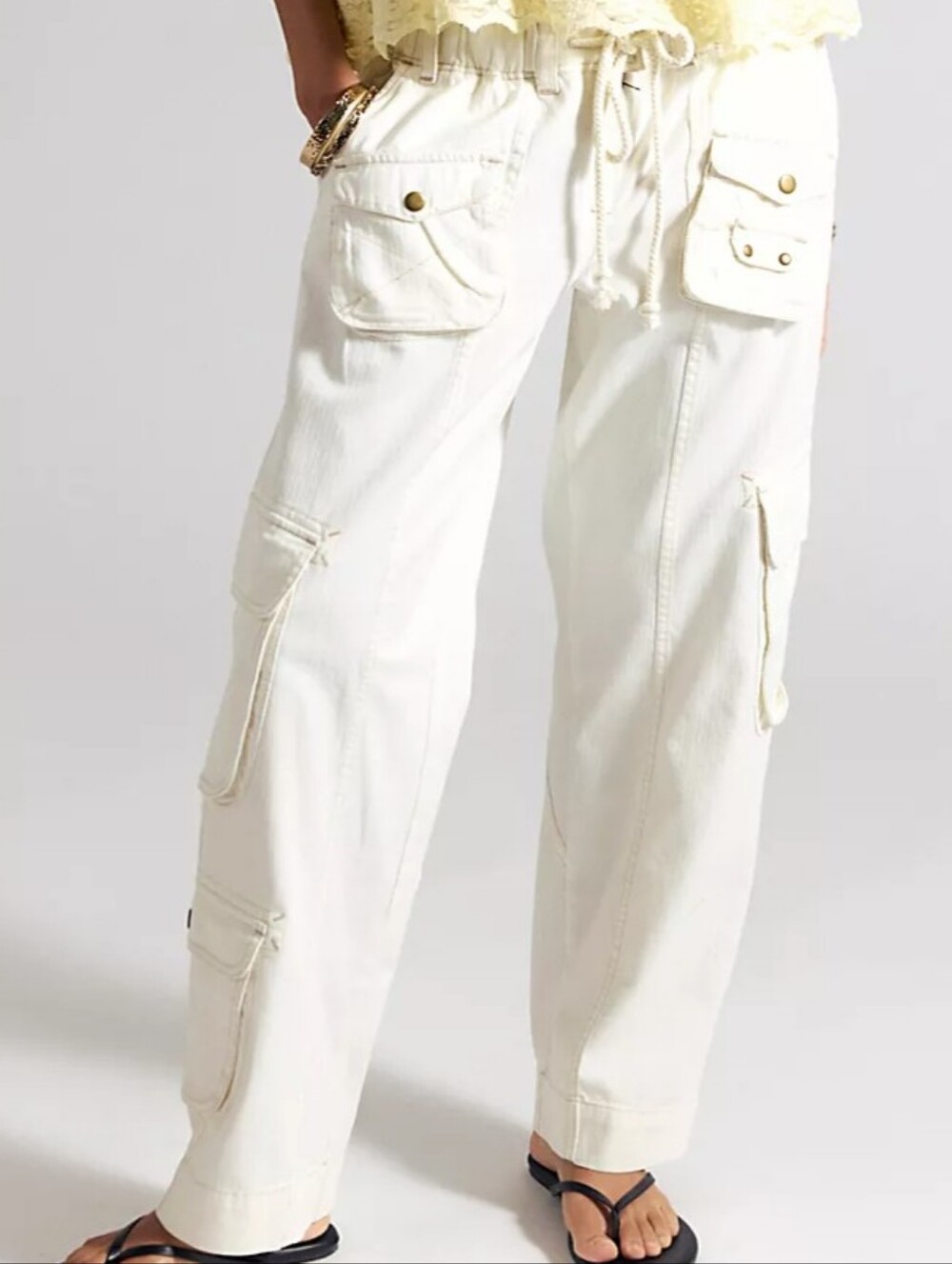Free People Tahiti Pull On Cargo Pants, SZ XL, EUC